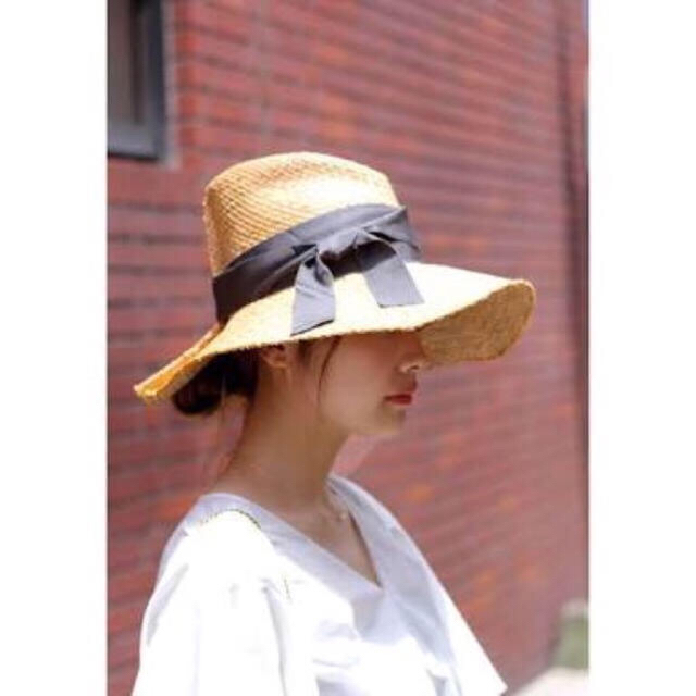 DEUXIEME CLASSE(ドゥーズィエムクラス)のLOLA HATS（ローラハット）グレーリボン レディースの帽子(麦わら帽子/ストローハット)の商品写真