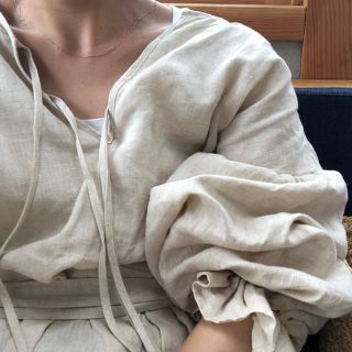 ネストローブ(nest Robe)のmoirelaxing リネンワンピース バーガンディー タックあり(ロングワンピース/マキシワンピース)