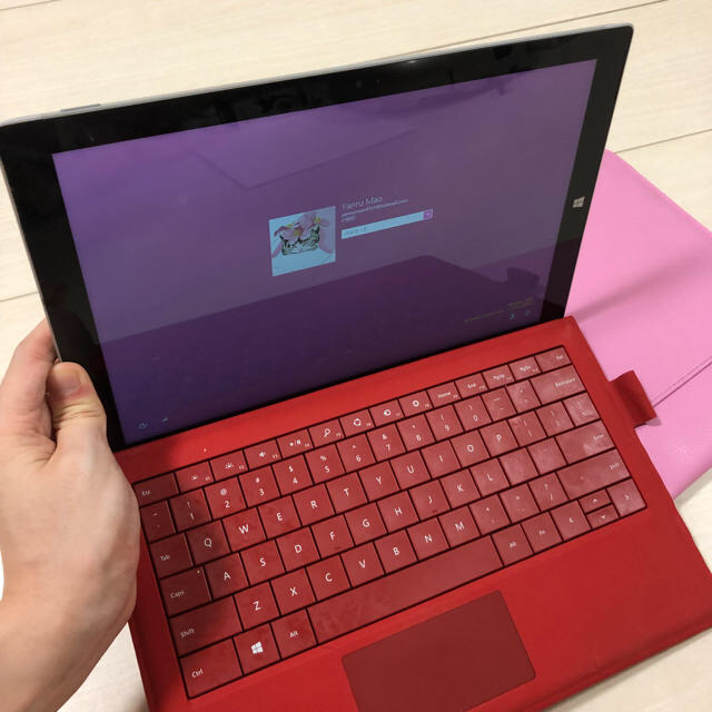 Microsoft - Surface Pro 3 レッドキーボード ペン ケース 充電器付き 128Gの通販 by Sandyの店