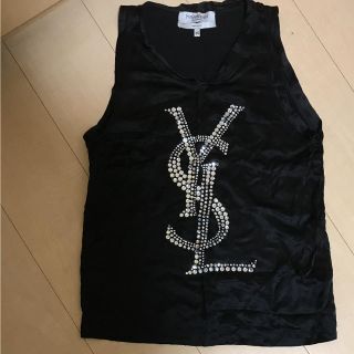 サンローラン(Saint Laurent)のイブサンローラン★シルク ビジュータンクシャツ(タンクトップ)