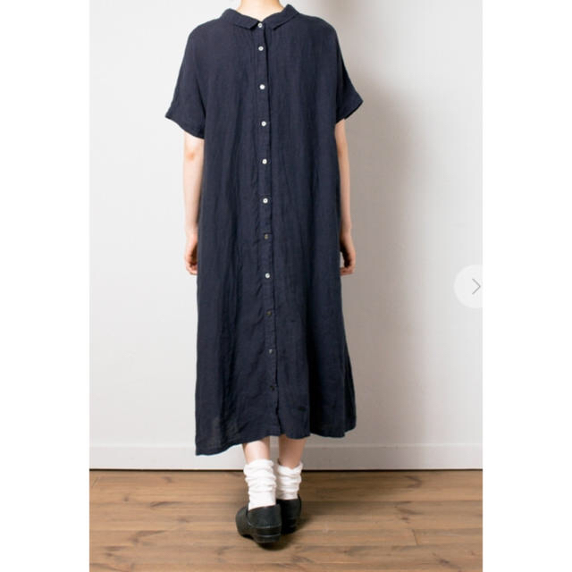 ネストローブ リネン2wayシャツ ワンピースネイビー 新品タグ付き