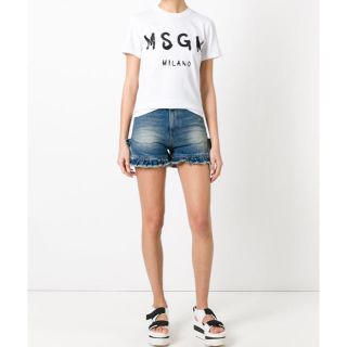 エムエスジイエム(MSGM)の数量限定セール‼️希少white✨ MSGM 定番ロゴプリントTシャツ(Tシャツ(半袖/袖なし))