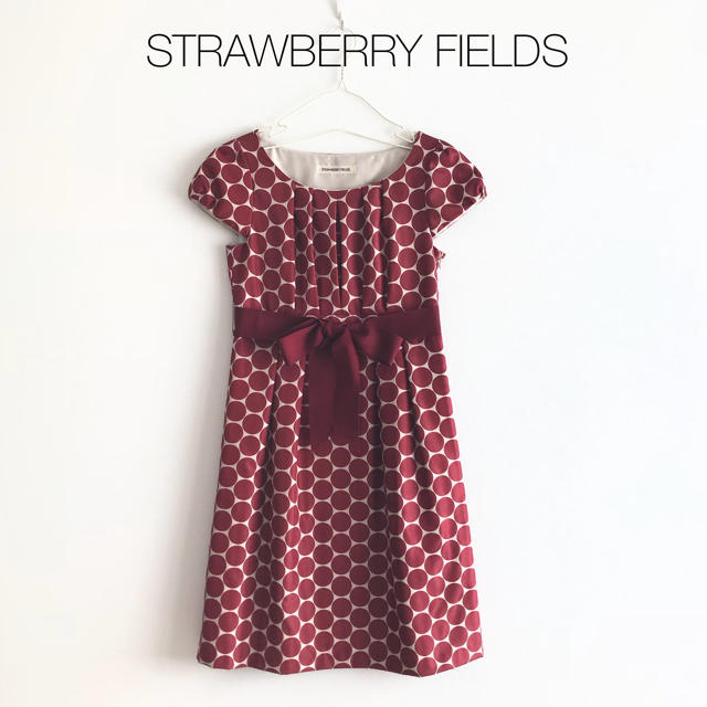 STRAWBERRY-FIELDS(ストロベリーフィールズ)の極美品♡ストロベリーフィールズ 水玉ドット半袖ワンピース レトロ 通勤仕事 春夏 レディースのワンピース(ひざ丈ワンピース)の商品写真