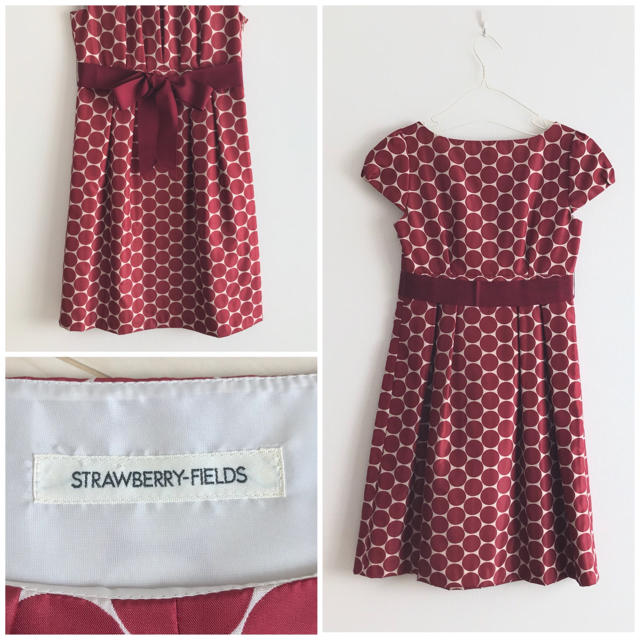 STRAWBERRY-FIELDS(ストロベリーフィールズ)の極美品♡ストロベリーフィールズ 水玉ドット半袖ワンピース レトロ 通勤仕事 春夏 レディースのワンピース(ひざ丈ワンピース)の商品写真