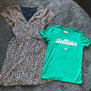 アバクロンビーアンドフィッチ(Abercrombie&Fitch)の今季完売新品アバクロンビー&フィッチワンピースホリスターＴシャツセット正規店購入(ミニワンピース)