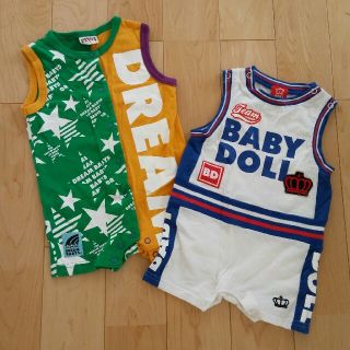 ベビードール(BABYDOLL)のベビーロンパース70 タンクトップ2点セット(ロンパース)