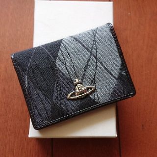 ヴィヴィアンウエストウッド(Vivienne Westwood)のヴィヴィアン　パスケース　アーガイル　グレー　新品本物(名刺入れ/定期入れ)