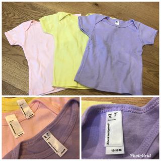 アメリカンアパレル(American Apparel)のAmerican Apparel アメアパ 12-18m 3点set used(Ｔシャツ)