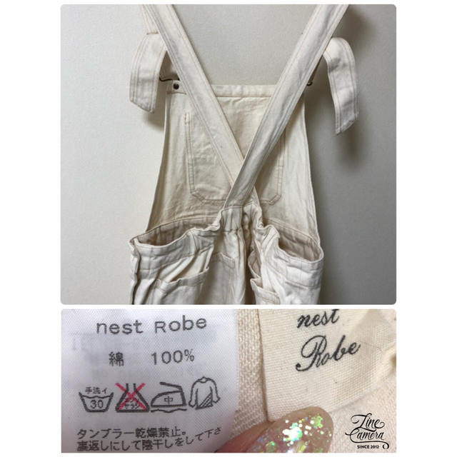 nest Robe(ネストローブ)のathens様専用❣️美品nest Robe ✩cottonオーバーオール✩白 レディースのパンツ(サロペット/オーバーオール)の商品写真