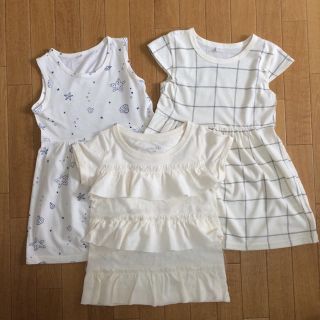 ニシマツヤ(西松屋)のサマーセール！女の子☆半袖Tシャツ・ワンピース3枚セット☆サイズ110(その他)