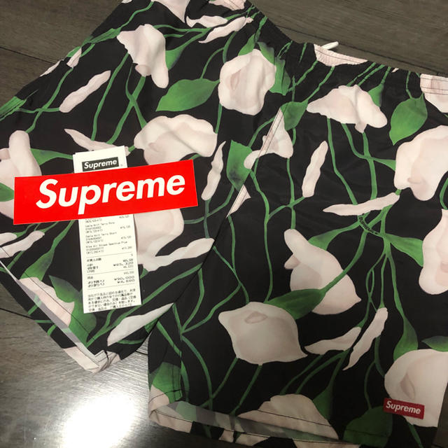 Supreme Nylon Water Short lily ユリ柄