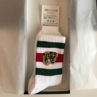 グッチ(Gucci)のグッチ 靴下 M 国内正規 新品未使用 タイガー 虎 トラ 白 GUCCI(ソックス)