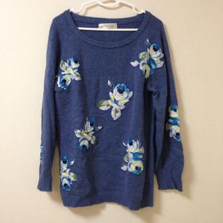 スナイデル(SNIDEL)のsnidel花柄刺繍ニット(ミニワンピース)