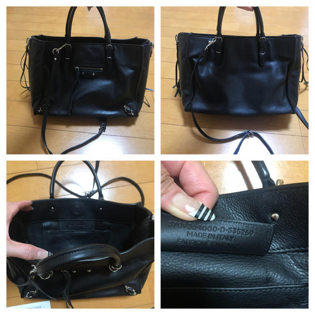 Balenciaga(バレンシアガ)の★バレンシアガ BALENCIAGA ペーパーバッグ 黒 購入証明書有 レディースのバッグ(ハンドバッグ)の商品写真