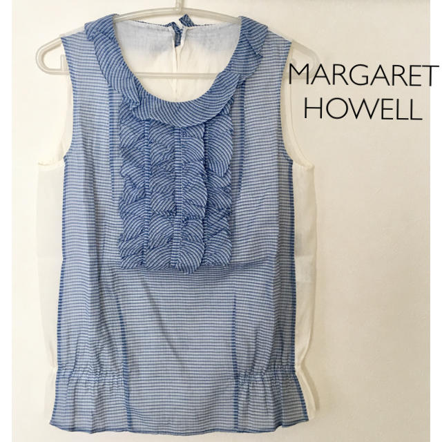 MARGARET HOWELL(マーガレットハウエル)の値下げ！ ＊美品＊ マーガレットハウエル シルク混 ノースリーブ ブラウス レディースのトップス(シャツ/ブラウス(半袖/袖なし))の商品写真