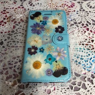 iPhone7/8用 押し花 手帳型ケース(スマホケース)