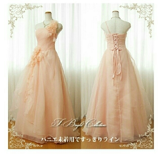 【B級品】カラードレス 濃いピンク (ロングドレス)