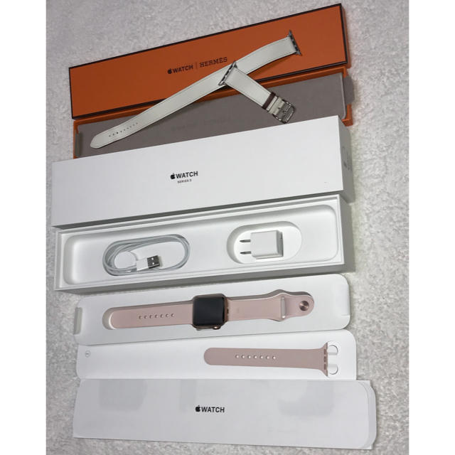 Apple Watch(アップルウォッチ)のApple watch Series3 38mm + HERMES ストラップ レディースのファッション小物(腕時計)の商品写真