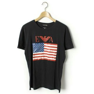 エンポリオアルマーニ(Emporio Armani)の☆エンポリオアルマーニ デザイン Tシャツ 半袖/メンズ/M☆黒(Tシャツ/カットソー(半袖/袖なし))