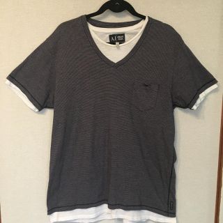 アルマーニジーンズ(ARMANI JEANS)のARMANI JEANS アルマーニジーンズ 重ね着風Vネック Tシャツ(Tシャツ/カットソー(半袖/袖なし))