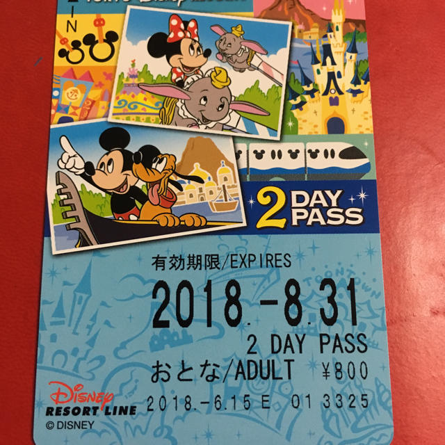 Disney(ディズニー)のディズニーリゾートライン 2DAYパス チケットの乗車券/交通券(鉄道乗車券)の商品写真