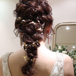 ゴールドリーフ&パールモチーフ ヘアアクセサリー(ヘアアクセサリー)