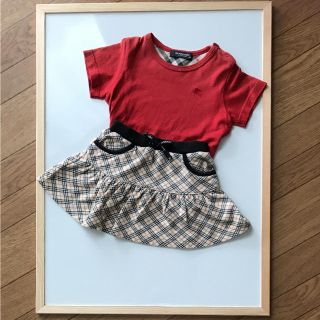 バーバリー(BURBERRY)のバーバリー Tシャツ&フリルスカート80(ワンピース)