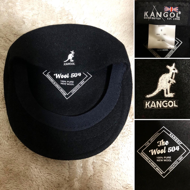 大人気❗️KANGOL カンゴール ウール ハンチング 黒 504