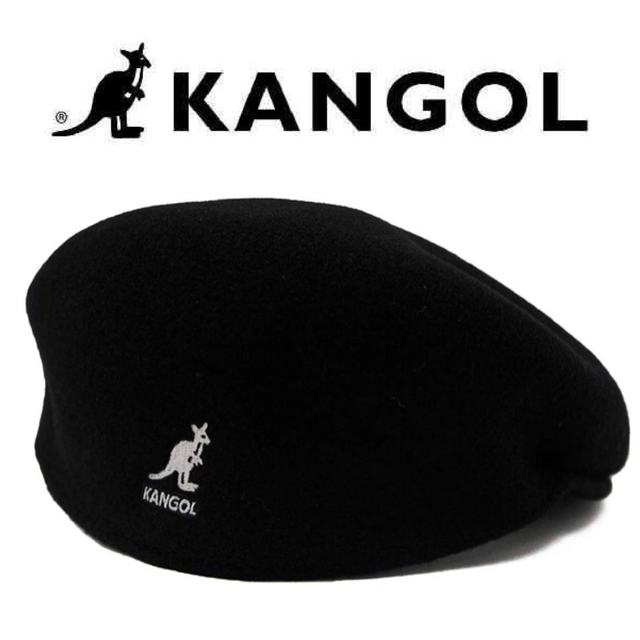 大人気❗️KANGOL カンゴール ウール ハンチング 黒 504