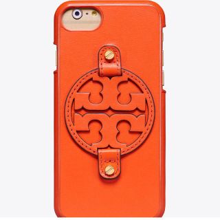 トリーバーチ(Tory Burch)の再入荷！ トリーバーチ iphone ケース レザー オレンジ 7/8(iPhoneケース)