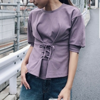 アメリヴィンテージ(Ameri VINTAGE)のWAIST LACE-UP T-SHIRTS(カットソー(半袖/袖なし))