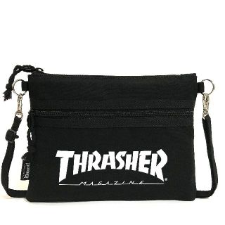 スラッシャー(THRASHER)の【THRASHER】"New!"コットンキャンバスサコッシュ［BK/MAG］(ショルダーバッグ)