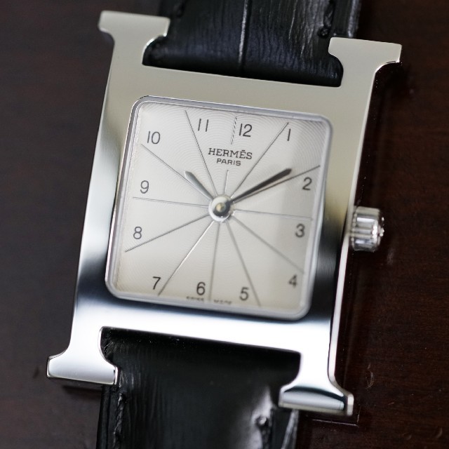 希少!!】 Hermes - 美品 エルメス Hウォッチ ホワイト シルバー HH1