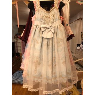 アンジェリックプリティー(Angelic Pretty)のセレスティアル celestial 星 サックス JSK 新品 タイツセット(ひざ丈ワンピース)