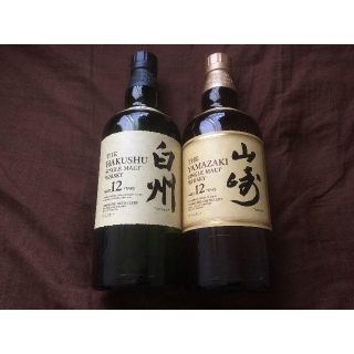 サントリー(サントリー)の白州12年 & 山崎12年　700ml　シールあり(ウイスキー)