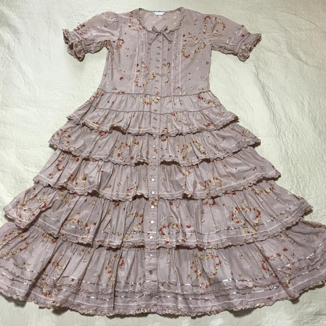 ピンクハウス❣️ローズハート♡リース段々ワンピース👗ピンク ...