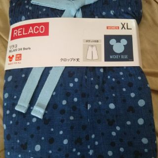 ユニクロ(UNIQLO)のリラコミッキーブルー新作XL(ルームウェア)