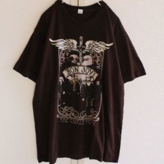 US TULTEX BON JOVI brown アーティスト Tシャツ M(Tシャツ/カットソー(半袖/袖なし))