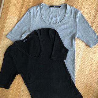 ノーアイディー(NO ID.)のNO ID. Tシャツ  ブラック グレー 2枚セット まとめ売り(Tシャツ/カットソー(半袖/袖なし))