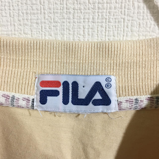FILA(フィラ)のOLD FILA フィラ  ビッグロゴ  ビッグシルエット 90s ベージュ メンズのトップス(Tシャツ/カットソー(半袖/袖なし))の商品写真