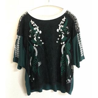 マメ(mame)のmame 刺繍 Tシャツ 鈴蘭 カットソー(Tシャツ(半袖/袖なし))