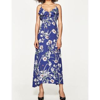 ザラ(ZARA)の【新品タグ付き】完売!ZARAロングワンピース L(ロングワンピース/マキシワンピース)