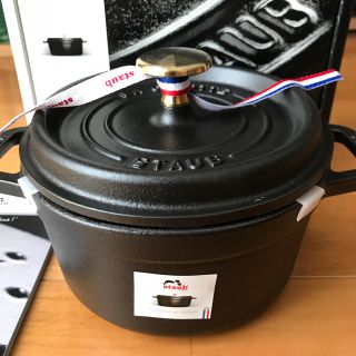 ストウブ(STAUB)のストウブ ピコ・ココット ラウンド 16cm ブラック　新品 (鍋/フライパン)