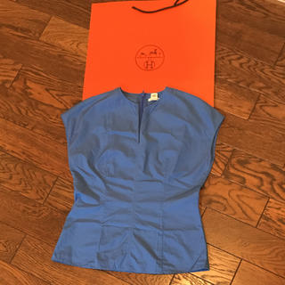 エルメス(Hermes)のエルメス コットン シャツ ブルー34(Tシャツ(半袖/袖なし))