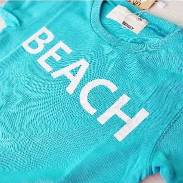 ShISKY(シスキー)の新品 ★SHISKY プリント 半袖Ｔシャツ ブルー　BEACH★100cm キッズ/ベビー/マタニティのキッズ服男の子用(90cm~)(Tシャツ/カットソー)の商品写真