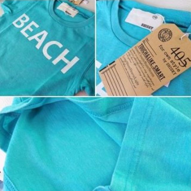 ShISKY(シスキー)の新品 ★SHISKY プリント 半袖Ｔシャツ ブルー　BEACH★100cm キッズ/ベビー/マタニティのキッズ服男の子用(90cm~)(Tシャツ/カットソー)の商品写真