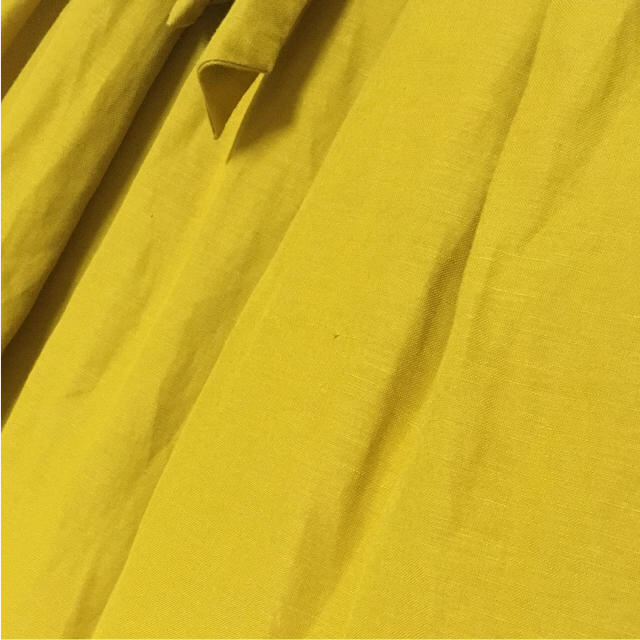 ViS(ヴィス)のVisリネンスカート♡麻混タックススカートイエロー レディースのスカート(ひざ丈スカート)の商品写真