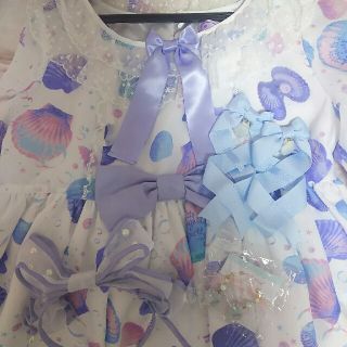 アンジェリックプリティー(Angelic Pretty)のDreamMarin ワンピース 白 OP カチューシャ 小物セット (ひざ丈ワンピース)