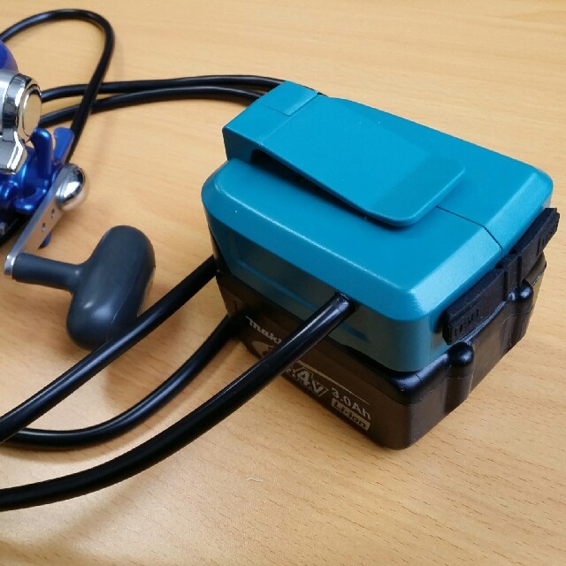 ダイワ電動リール用 マキタバッテリー ケーブルアダプター USB端子付 コードフィッシング