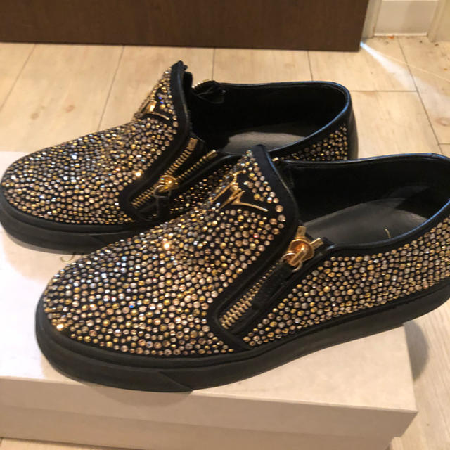 ジュゼッペザノッティ フラットシューズ 37.5/ZANOTTI スワロ装飾